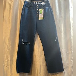 Rewash super high rise size 27 mom stovepipe distressed dark denim ankle jeans